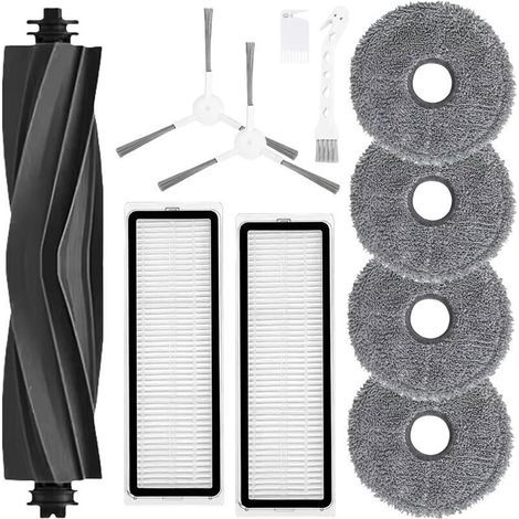 FENOPLASTICAKit d'Accessoires de Rechange Compatible Avec Dreame Bot L10 Prime/Pro Aspirateur Robot, Brosse en Caoutchouc, Filtre HEPA, Brosse Latérale, Chiffon (1/4)