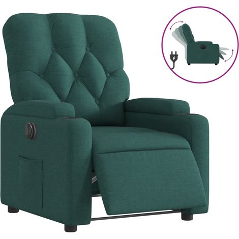 Maison Exclusive - Poltrona Elettrica Reclinabile Verde Scuro in Tessuto (1/5)