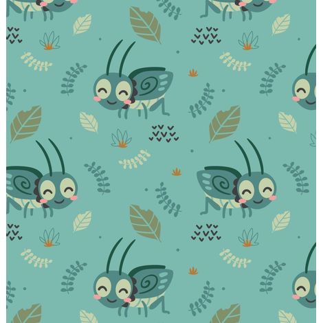 Tissu d'extérieur décoratif Oxford - Motif sauterelle verte I DR151 (1/5)