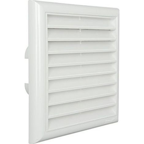 Grille en applique 180X180mm avec volets à gravité et adaptateur universel pour tubes : Ø100x125 - 120x60 - 150x70 mm - First Plast (1/2)