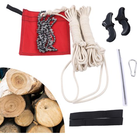 Scie à corde de 48 pouces pour la coupe des membres de l'arbre - chaîne de scie de branches élevées - scie à chaîne de poche portable - outil de taille de jardin (1/5)