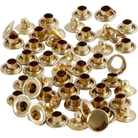 Rivets - Laiton - 7 mm - 50 pcs - Plat - Utilisation double face