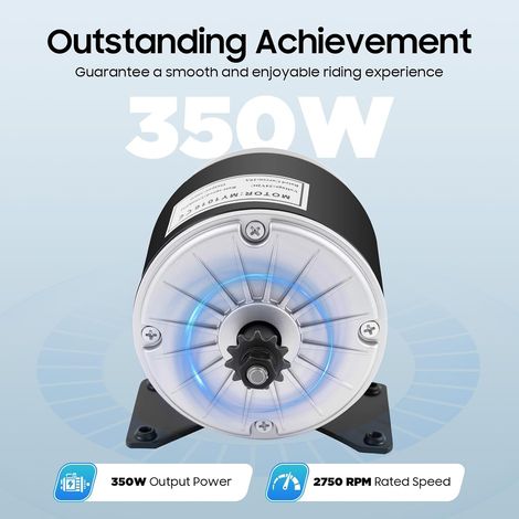 Ensemble moteur électrique, moteur à brosse électrique 350w 24V 2750 tr / min, capacité de charge 100 kg, niveau sonore 55 décibels, moteur à brosse pour scooter électrique (1/5)