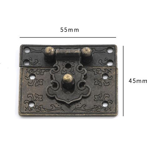 10 pezzi di chiusure a levetta decorative retrò in lega di zinco con viti per portagioie, valigia, cassetta degli attrezzi, cassa di legno, bronzo