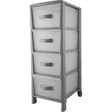 Cassettiera Slim 4 Grigio - 29,5X39,5X76 Cm