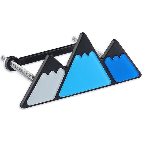 Dreifarbige Autoembleme, wasserfeste Embleme und Abzeichen mit dreieckigem Bergmotiv, stilvolle Frontembleme. (1/5)
