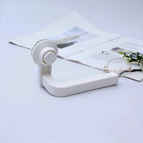 (BLANC) Porte-papier toilette à ventouse sans perçage, distributeur de papier toilette mural en ABS (1/5)