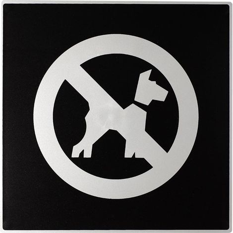 Plaque de porte Interdit aux chiens - Europe design 200x200mm - 4280226