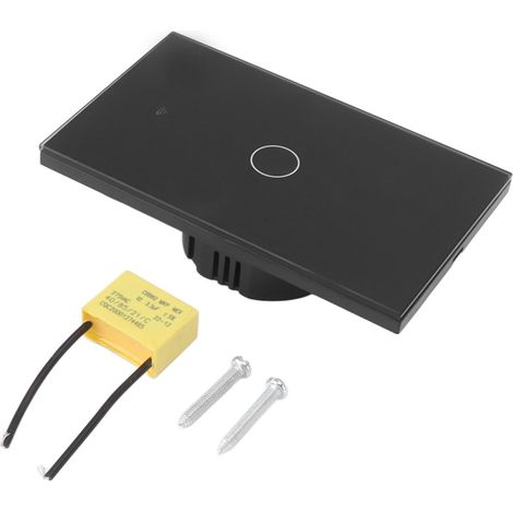 Interrupteur Intelligent, Interrupteur Intelligent Noir 1 Gang Télécommande WiFi Universelle Tactile Interrupteur Intelligent Prise US 90‑250V pour Tuya (1/5)