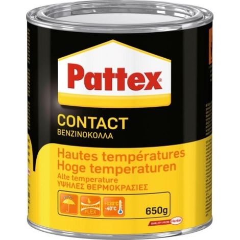Pattex – Colle néoprène spéciale haute température 650 g – Résistance jusqu'à 120°C – Pour bois, métal, PVC rigide, céramique, verre (1/2)