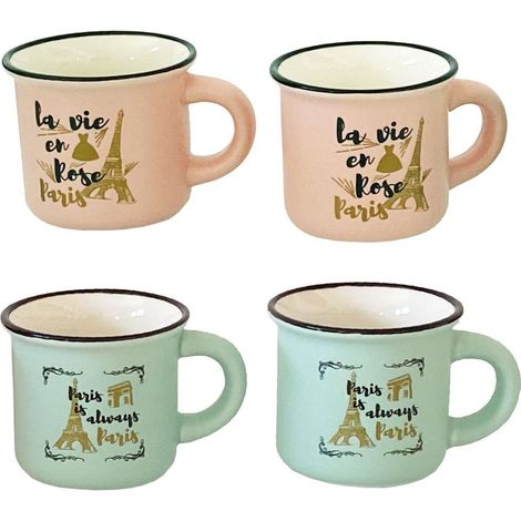 Set expresso 4 tasses colorées - Paris (1/2)