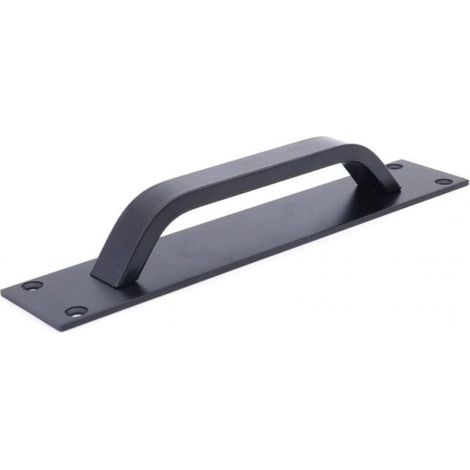 Manija de puerta corrediza de aleación de aluminio para puertas cortafuegos, manijas para puertas de gabinetes, manijas para puertas de armarios, manijas de empuje para abrir, 20 cm x 4 cm, negro, paq (1/4)