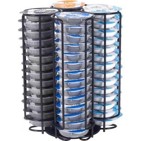 Soporte para cápsulas Tassimo compatible, soporte para 52 cápsulas de café, almacenamiento giratorio para cápsulas, dispensador de cápsulas de café, color negro