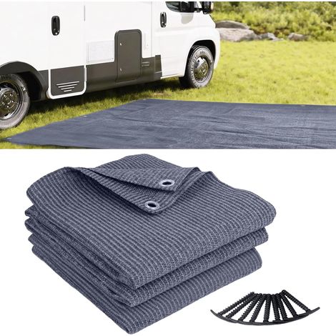 Tapis d'auvent pour Le Camping Extérieur, Différentes Tailles-Tapis de Tente pour Caravane Camping-Car, Respirant, Antidapant, Lavable,Contient 4 piquets en T (1/5)