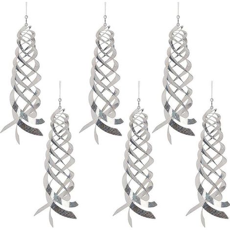 6Pcs Bird Repellent Spiral Reflectors Bird Deterrent Reflective Wind Spiral for Garden Fences