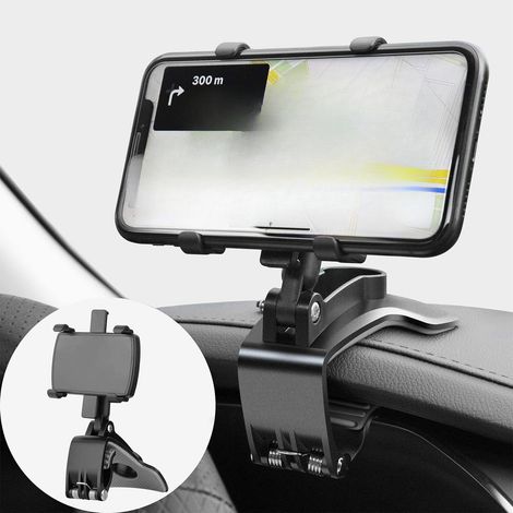 Supporto per telefono da auto girevole a 360 gradi, da montare sul cruscotto.