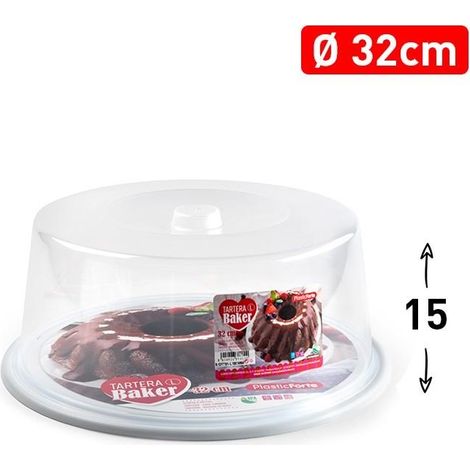 Contenitore Copritorta Baker Bianco Alto 32 x 15 cm (1/2)