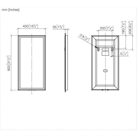 DORNBRACHT 83150980-33 miroir lumineux, rectangulaire SÉRIE NEUTRE