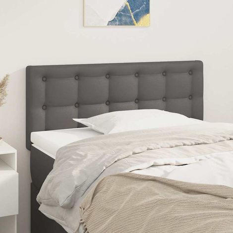 vidaXL Cabecero de cuero sintético gris 100x5x78/88 cm (1/5)
