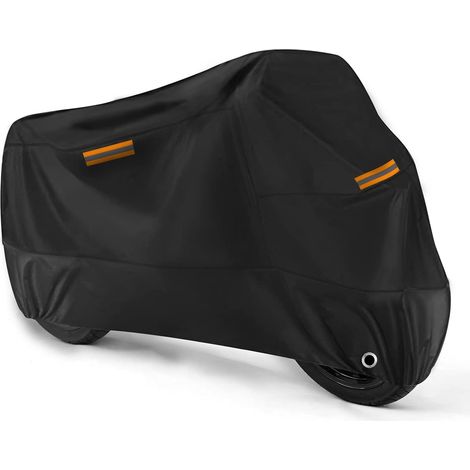 Housse imperméable pour moto - Protège votre moto du vent, de la neige et des éraflures - 1 pièce, noire, 200 x 90 x 100 cm (1/5)