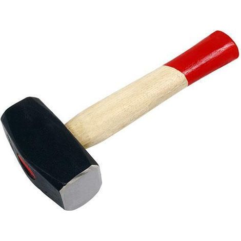Heavy Duty 2kg 4lb Wooden Handle Sledge Stone Club Lump Hammer New 0511