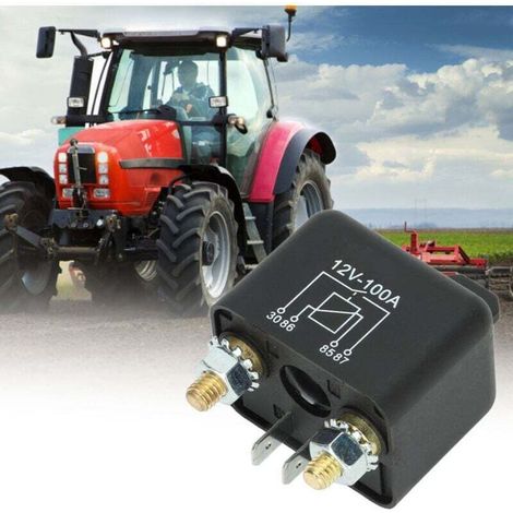 Enowelir Relais de Démarreur 4 Broches 12V 100A Normalement Ouvert pour Tondeuse à Gazon Tracteur de Jardin Voiturette de Golf (1/4)
