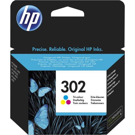 HP 302 Tri-color Original Ink Cartridge cartucho de tinta 1 pieza(s) Rendimiento estándar Cian, Magenta, Amarillo