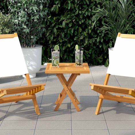 vidaXL Piano Tavolo Quadrato 40x40x2,5 cm in Legno Massello di Teak (1/5)