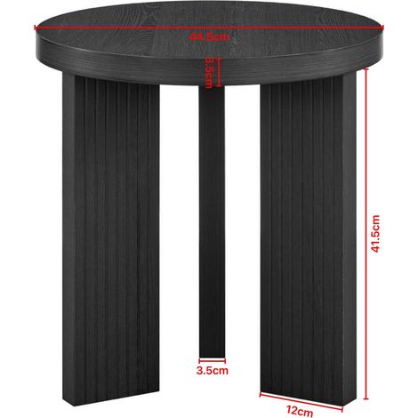 Runder Couchtisch 44,5 x 44,5 x 41,5 cm aus MDF, schwarz HAVRYA (1/3)