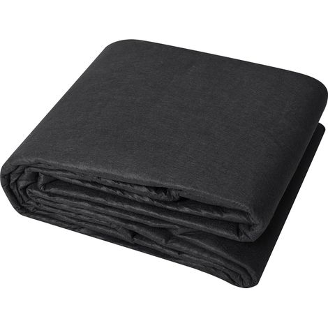Géotextile non tissé 3m x 30,5m 271g/m², tissu anti-mauvaises herbes lourd pour allée, drainage, sous gravier - noir (1/5)