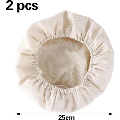 Juego de dos piezas de tela de lino, apta para hornear pan, cestas de fermentación y como paño de panadero, 25 cm. (1/5)