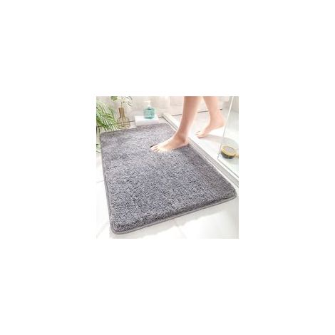 Tapis de Bain Antidérapant à Poils Longs en Microfibre Chenille , Tapis de Sol Lavable en Machine avec Microfibre Chenille Douce Absorbant l'eau (1/5)