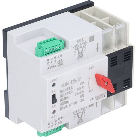 Commutateur de transfert double alimentation à commutation rapide automatique, montage sur rail DIN, 100 A, pour usage domestique (1/5)
