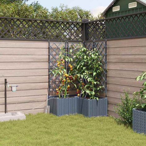 Garten-Pflanzgefäß 3 pcs Hellgrau Kunststoff (1/5)