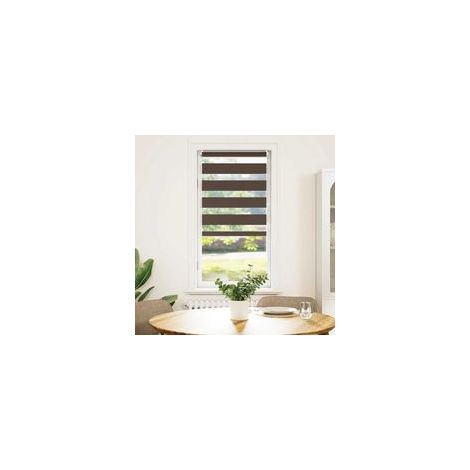 Rollo mit Zebramuster, 80,9 x 150 cm, Stoffbreite 76,7 cm, Kaffeebraun - Crezuo (1/4)