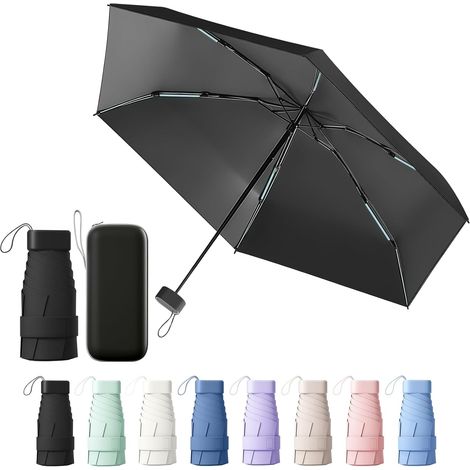 Os Doubles Parapluie Pliable Mini - Anti-UV, compact et léger pour voyage - parapluie de poche portable homme femme - protection sol (1/5)