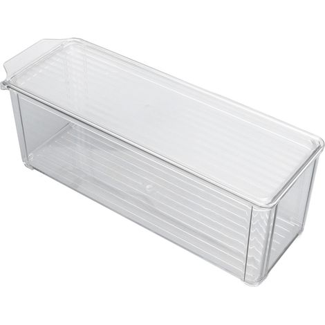 Boîte de rangement transparente grande capacité en plastique alimentaire transparent, multifonctionnelle, portable et durable, avec couvercle. Modèle étroit et haut. (1/5)