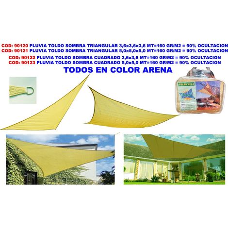 Tenda Pluvia Triangolare Shade 3,6x3,6x3,6m 160 gr/m² 290% Ocult