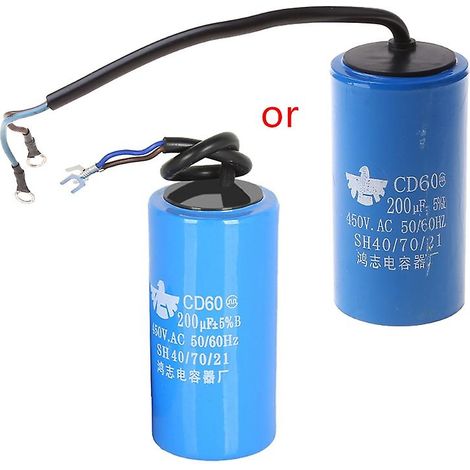 Condensateur de démarrage et de fonctionnement pour moteur d'appareil électroménager 250-450 V CA 200 µF CD60 haute qualité (1/4)