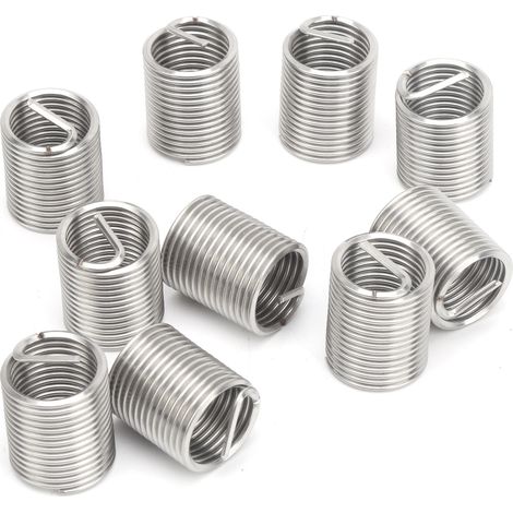 Lot de 10 inserts de réparation filetée M18 x 2,0 x 2D, manchon de protection en fil d'acier, fixation quincaillerie robuste. (1/5)