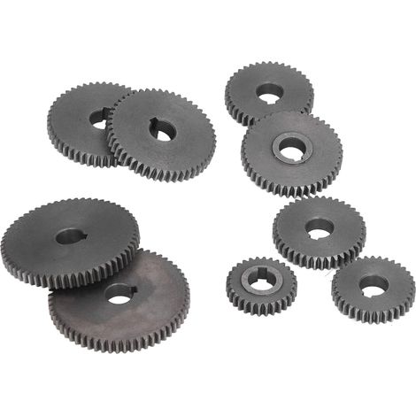 Satz von 9 Metallzahnrädern für Mini-Metalldrehmaschinen, 2xT60 2xT50 1xT45 2xT40 1xT35 1xT30, Präzisionsersatzteile. (1/5)