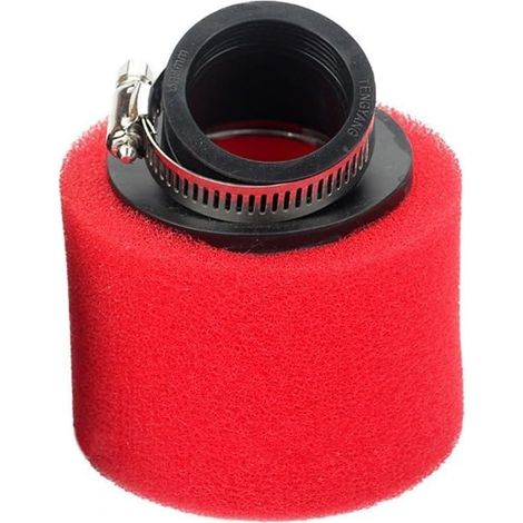 Filtro aria dritto in schiuma rossa da 45 mm per carburatori Mikuni da 28 mm e Molkt da 26 mm, lavabile e riutilizzabile per moto da fuoristrada. (1/5)