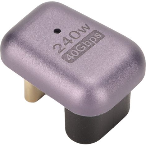 Adattatore USB-C, USB 4.0, alta definizione 8K 40 Gbps, ricarica rapida PD da 240 W, alloggiamento in lega di alluminio, adattatore portatile da USB-C a USB-C, da maschio a femmina per telefoni cellul