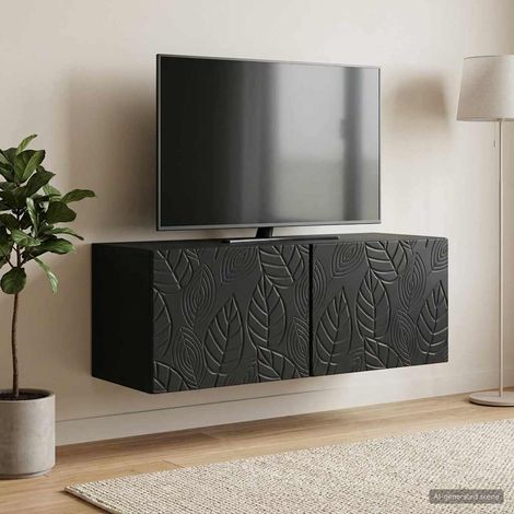 Wandmontierter TV-Schrank 59,5 x 31 cm Schwarz Holzwerkstoff (1/5)
