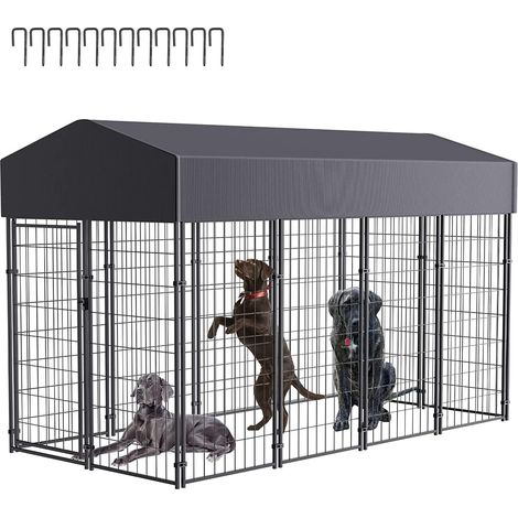 BingoPaw Parque para Mascotas Perros Corral con Toldo Impermeable para Exterior, 120x249x165cm (1/5)