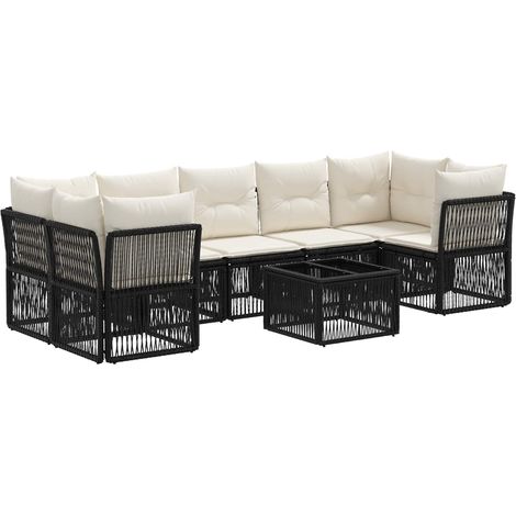 Gartensofa-set 8 stk. Schwarz Poly-Rattan vidaXL (1/5)
