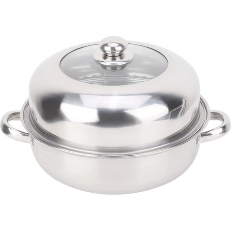 Stoomboot Pot, 28 CM Roestvrij Staal Enkele Laag Stockpot Hotpot Voedsel Stoomboot Pot Kookgerei Huishoudelijk Koken (1/5)