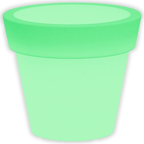 Runde leuchtende Vase Gemma Bright mit LED-Laterne Dekoration 'Made in Italy' für den Außenbereich -Gemma 110 cm / Grün / Mit Kabel (1/5)