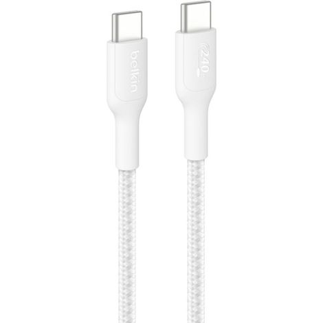 Cable USB-C a USB-C Belkin CAB025HQ2MWH Blanco 2 m Carga rápida