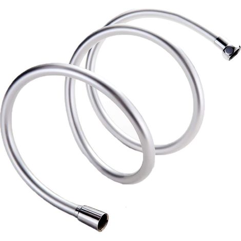 1 Flexible de douche, 2 m, anti-torsion, PVC chromé, rotation 360°, salle de bain (1/5)